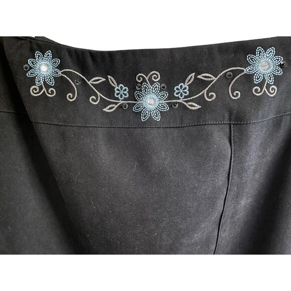 Conrad C 90s Black with Embroidered Waistband Pencil Maxi Skirt - Picture 4 of 11